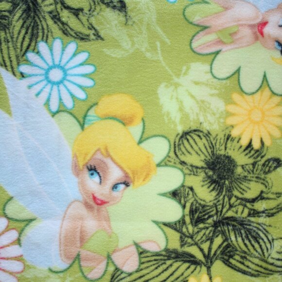 Disney Tinkerbell Mystic Forest Floral Badges 2012 Fleece Fabric 55" x 60" - Picture 2 of 4